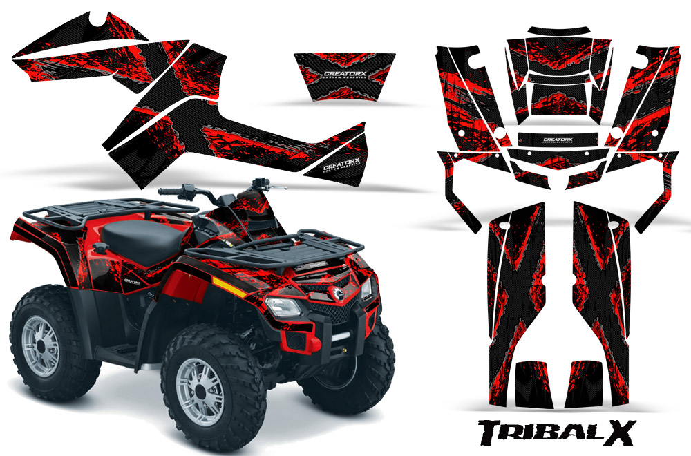 Can-Am Outlander 800 Graphics Kit Bolt TribalX Red Black RB